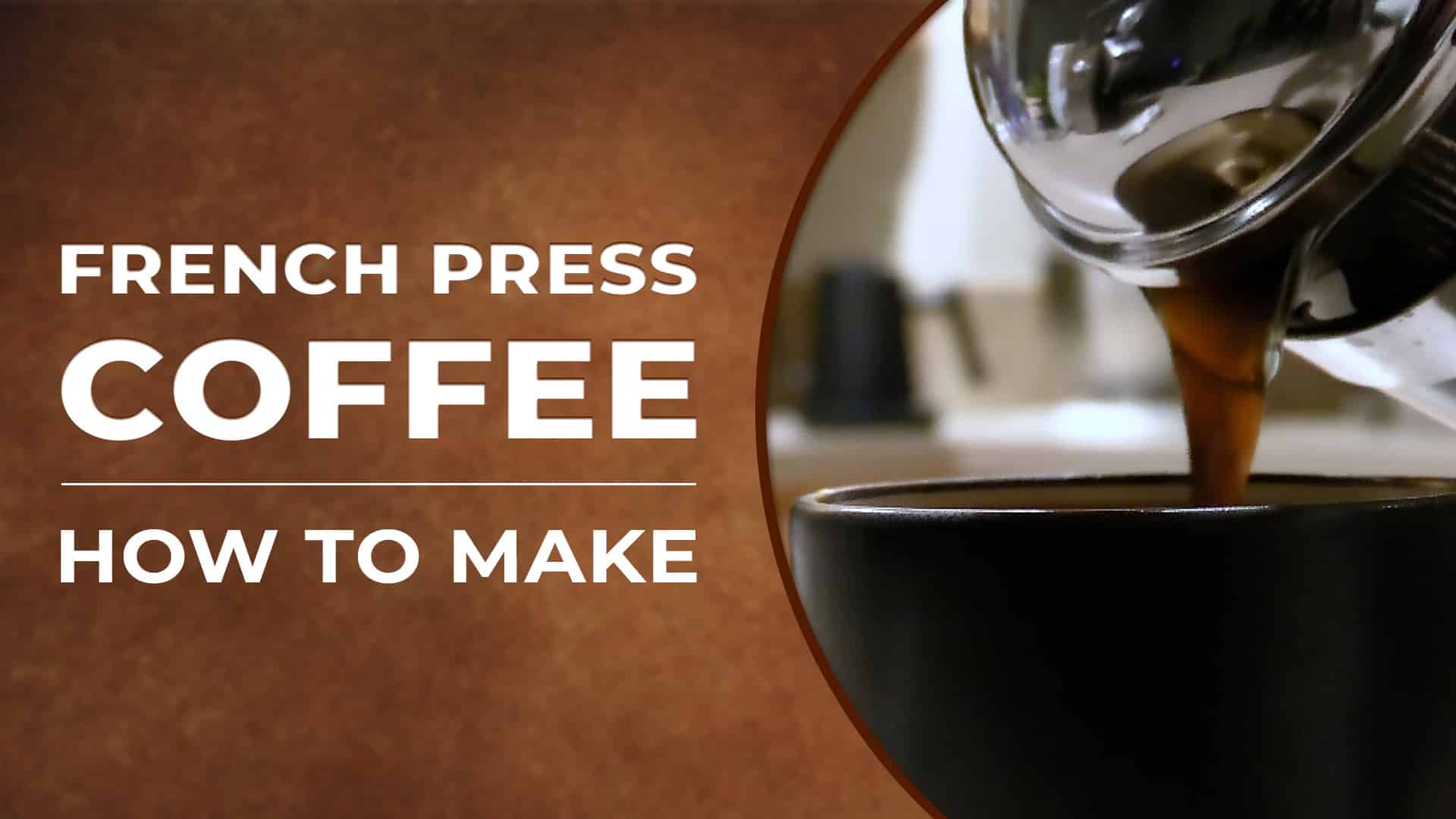 Pouring coffee from a French Press into a coffee mug.